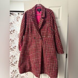 Torrid Pink Plaid Coat, size 3